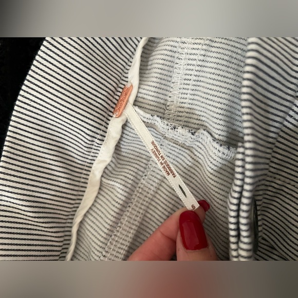 Free People Striped Florence Crop Railroad High Rise Pants Womens Small - Picture 2 of 7